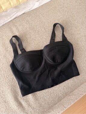 ALO Yoga Black Longline Support Crop Top